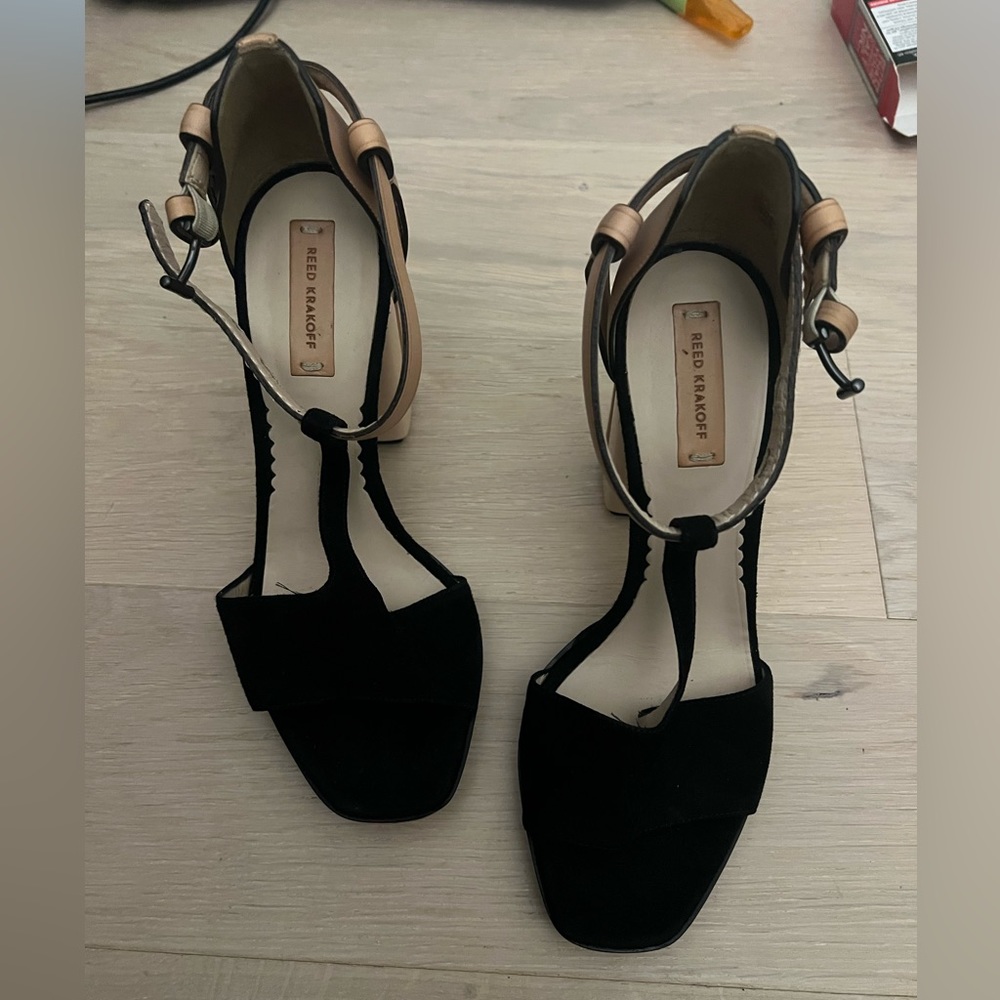 Reed Krakoff black and nude heels